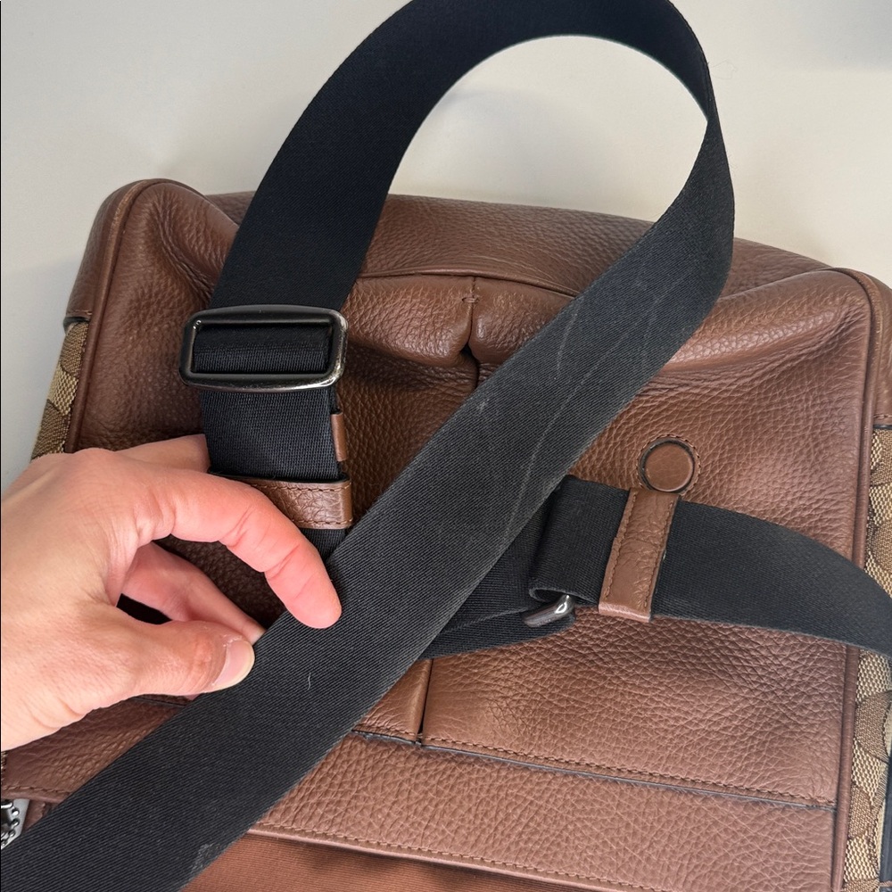 Coach C9366 Thompson Small map bag Jacquard varsity strip leather messenger - Picture 15 of 15